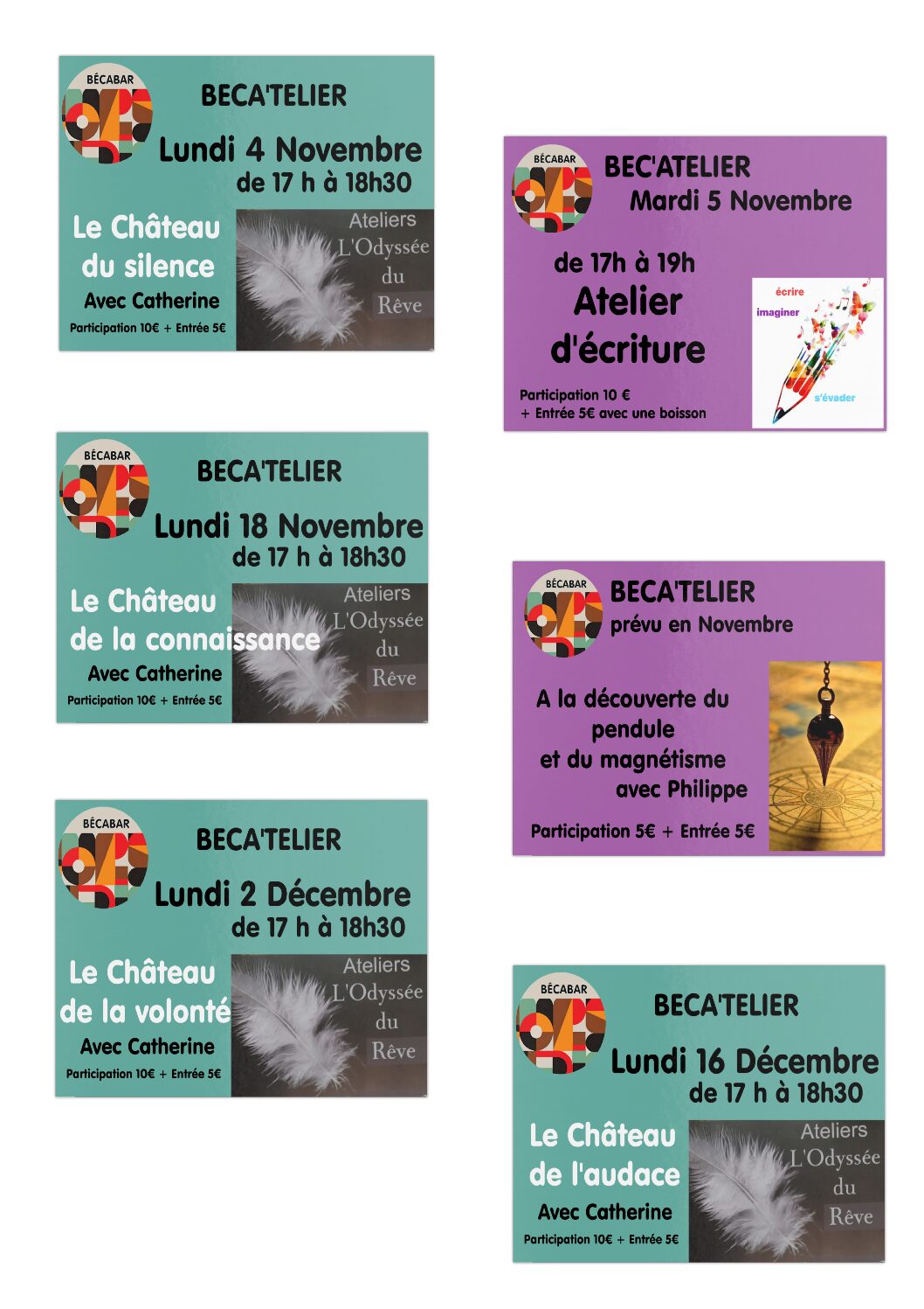 Les Ateliers de Novembre et Décembre