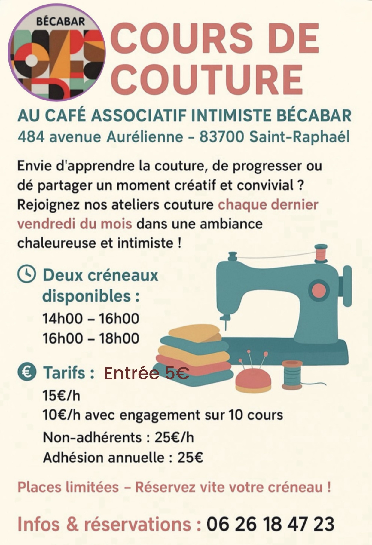 Couture – Vendredi 28 Novembre de 14h à 18h