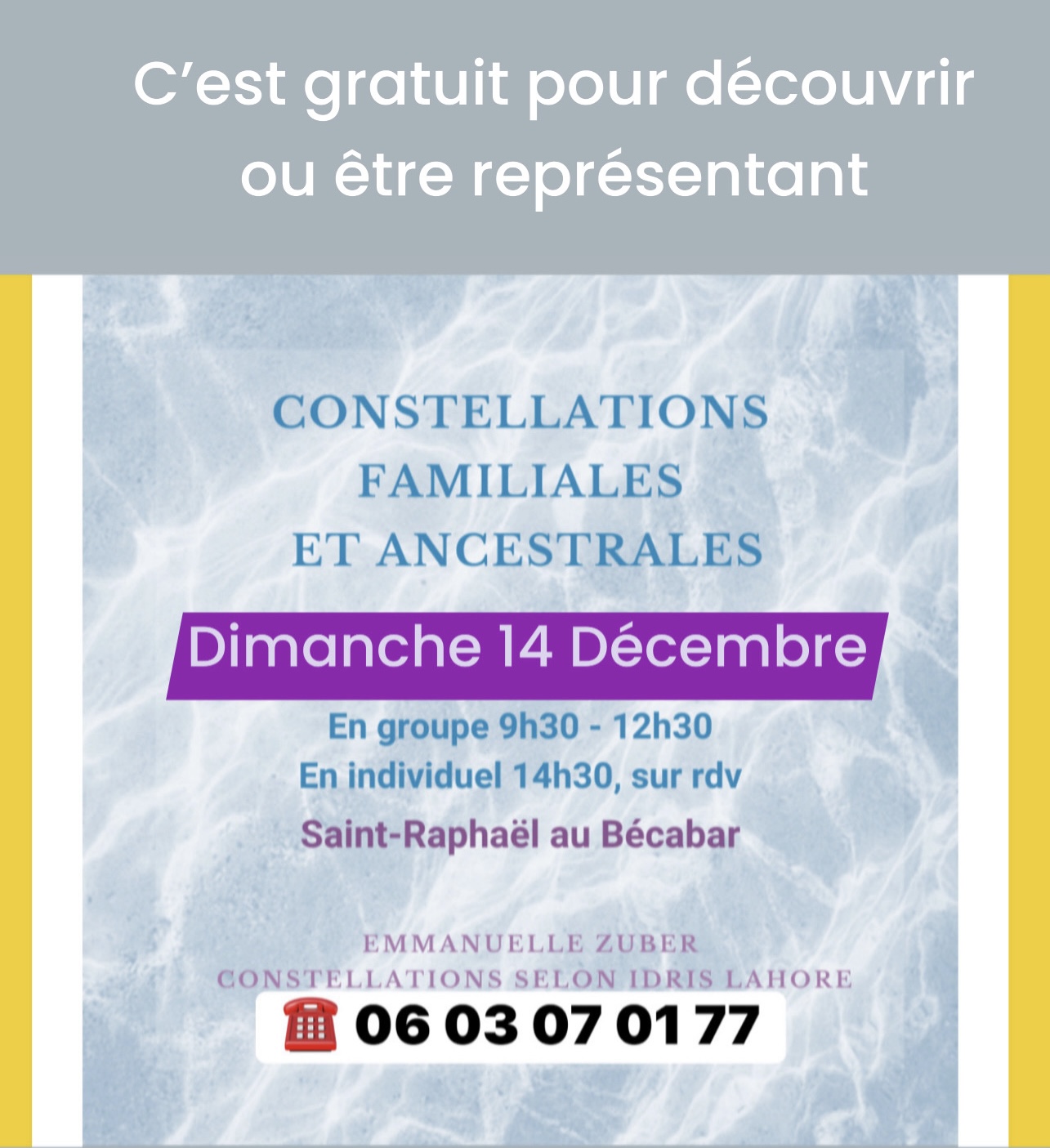 Constellations Familiales et Ancestrales avec Emmanuelle