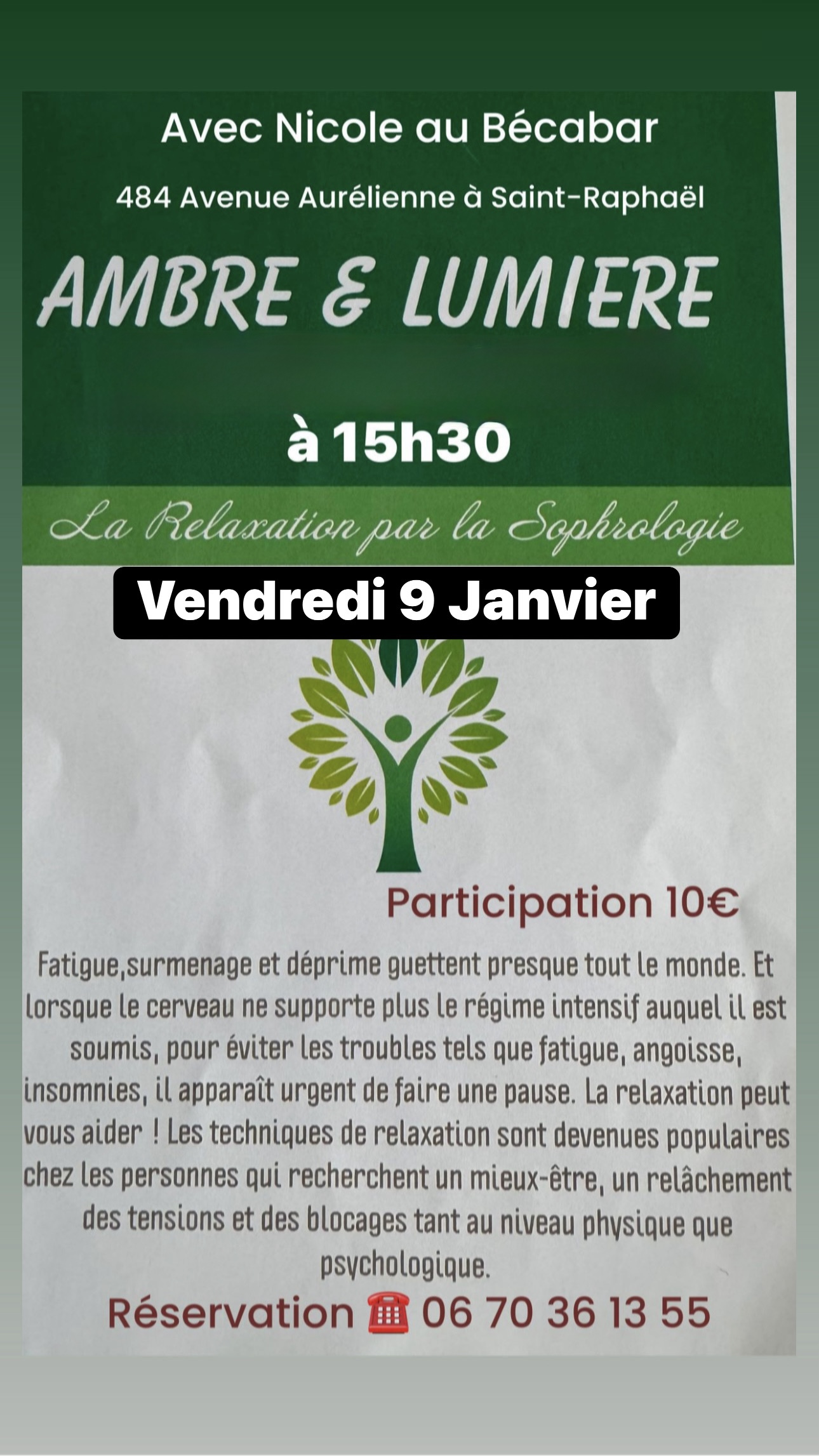 Relaxation par la Sophrologie – Vendredi 9 Janvier à 15h30