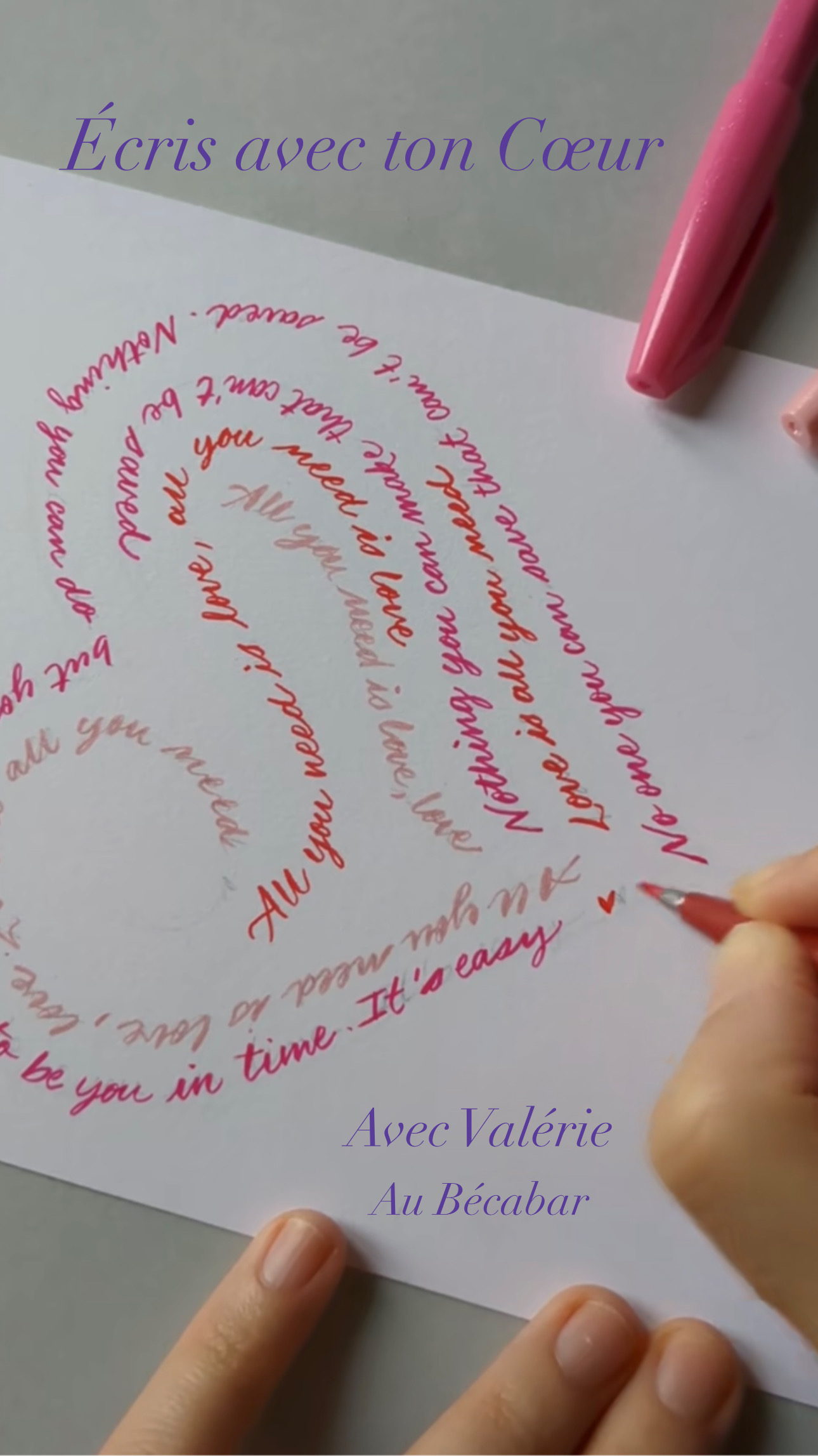 ça te parle ? envoie « écris avec ton coeur » par sms à Valérie – 06 84 15 60 13