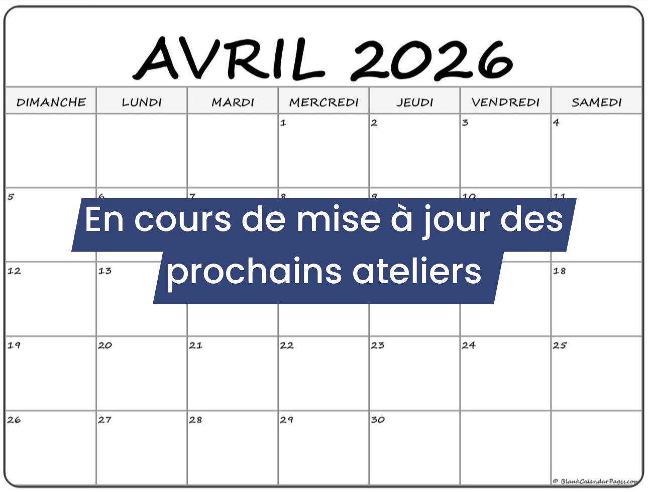 Le planning d&rsquo;Avril – Retrouve chaque rendez-vous en détail en faisant défiler ton écran et clique sur sur l&rsquo;image