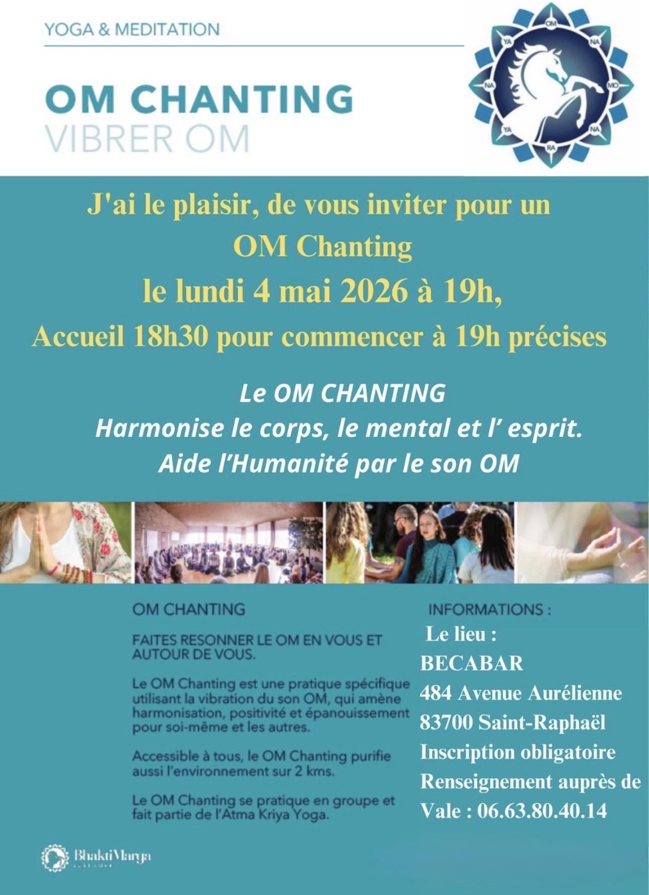 Soirée privée – Lundi 4 Mai à 18h30 –  📞Valérie 06 63 80 40 14